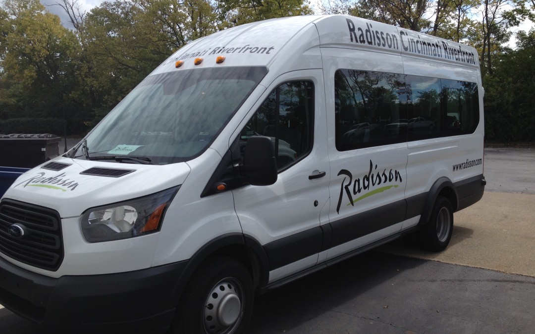 Custom Vehicle Graphics for Hotel Shuttle Van in Cincinnati, OH