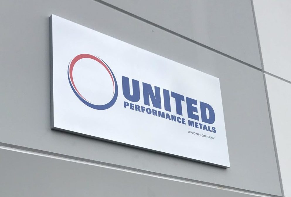Aluminum Pan Faced Sign for United Performance Metals