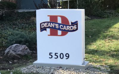 Refurbishing Monument Sign for Dean’s Cards