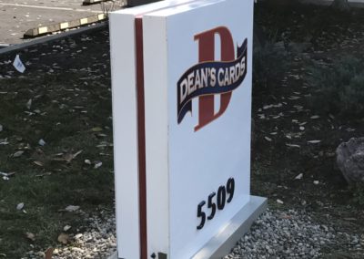 Refurbishing Monument Sign for Dean's Cards