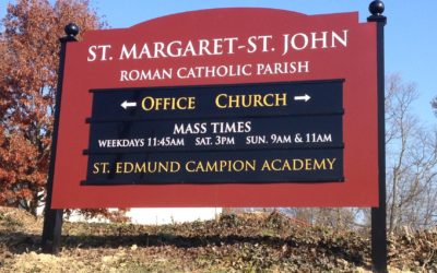 Post and Panel Sign for St. Margaret – St. John Church